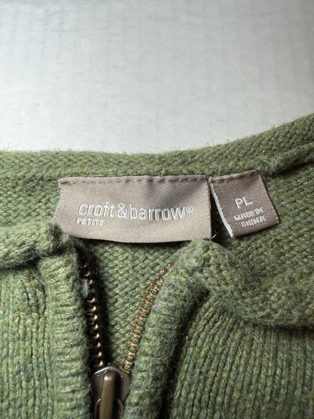 Croft & Barrow Christmas Zip-Up Cardigan Jacket Size Petite Large - Picture 5 of 9